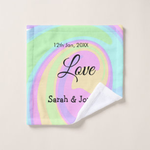 Love engagement wedding couple colourful bohpatter wash cloth