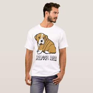 Love English Bulldog Cartoon Puppy Dog Men's Boy's T-Shirt