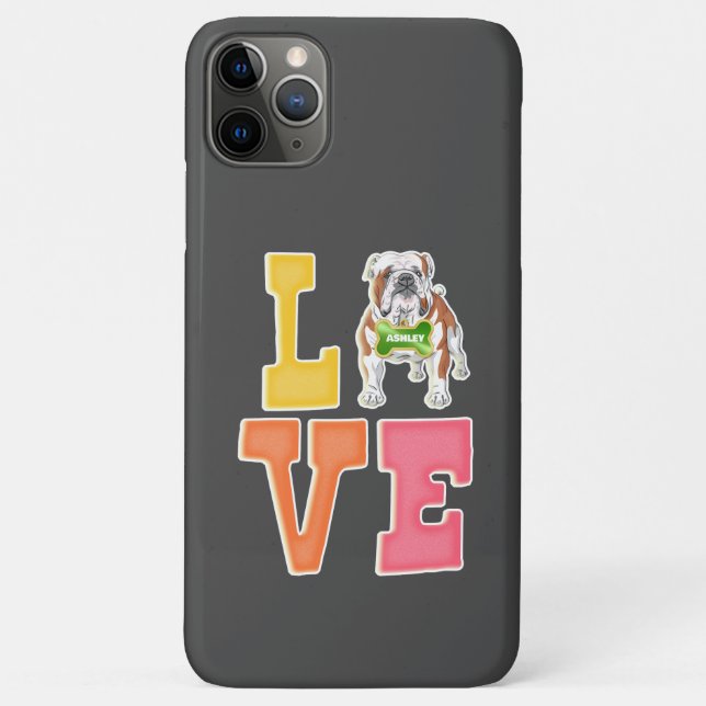 Love English Bulldog  Cute Dog Dad Dog Mum Case-Mate iPhone Case (Back)