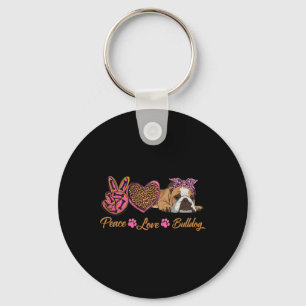 Love English Bulldog Fun Puppy Dog Mum Mother's Da Key Ring
