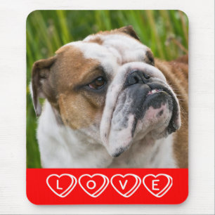 Love English Bulldog Puppy Dog Mousepad