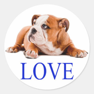 Love English Bulldog Puppy Dog ticker / Seal