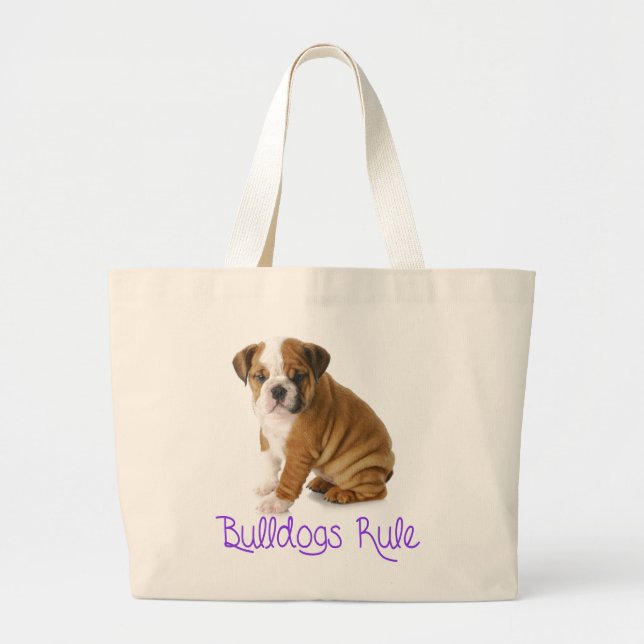 Love English Bulldog Puppy Dog Tote Bag (Front)