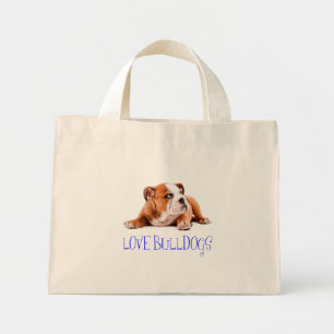 Love English Bulldog Puppy Dog Tote Bag