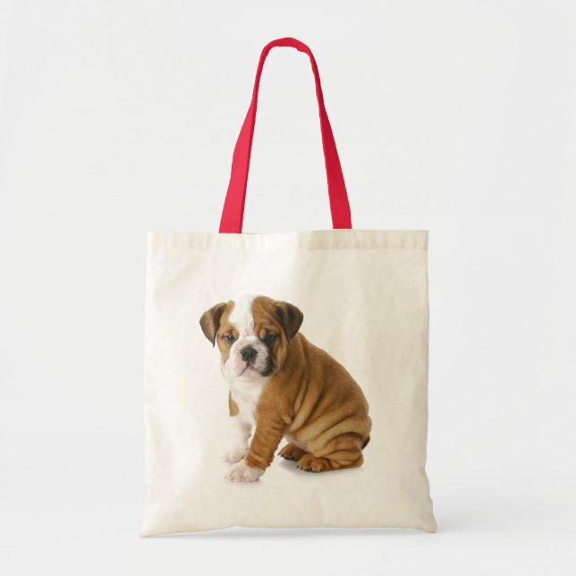 Love English Bulldog Puppy Dog Tote Bag (Front)