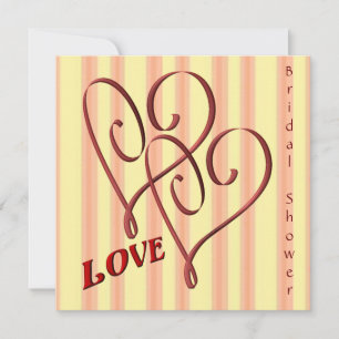 Love Entwined Hearts Bridal Shower Invitation