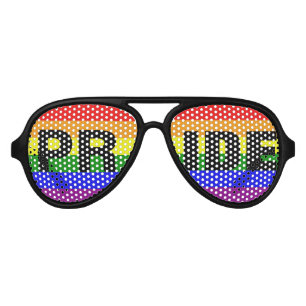 Love Equality Gay Pride Rainbow Flag Colours Aviator Sunglasses