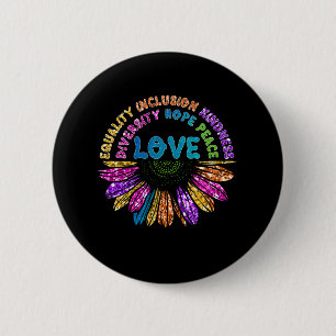 LOVE Equality Inclusion Diversity Hope Peace 6 Cm Round Badge