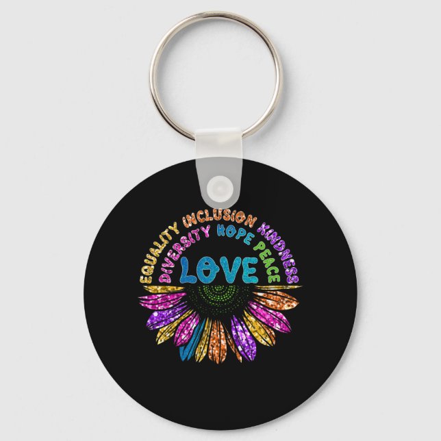 LOVE Equality Inclusion Diversity Hope Peace Key Ring (Front)
