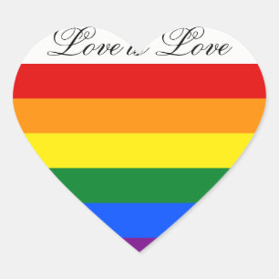 Love Equality Rainbow Flag LGBT Lesbian Gay Pride Heart Sticker