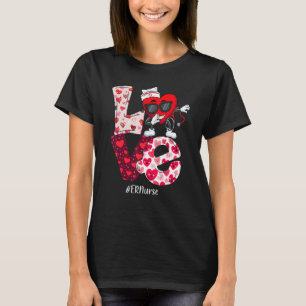 LOVE ER Emergency Nurse Valentine Day Dabbing Hear T-Shirt