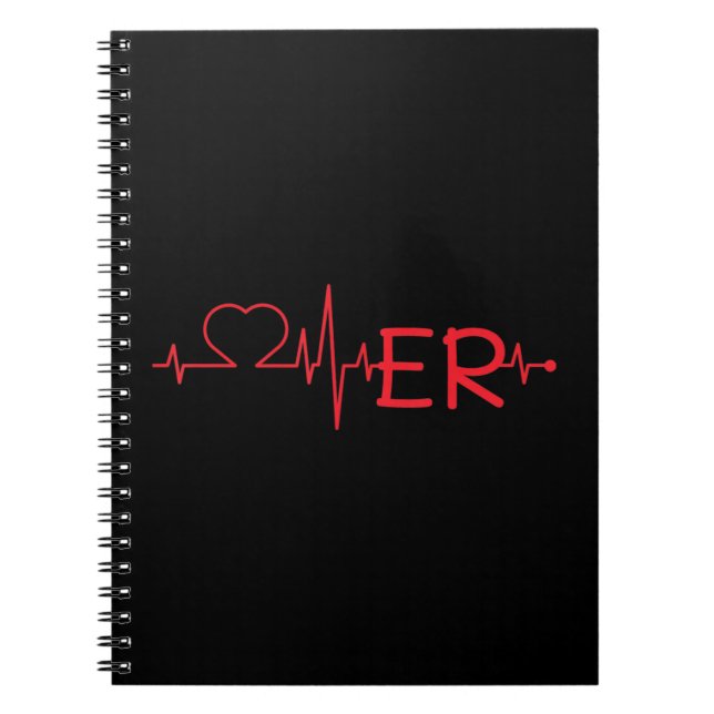 Love ER Heartbeat doctor nurse hospice workers LOV Notebook (Front)