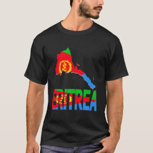 Love Eritrea With Eritrean Flag Inside Eritrea Map T-Shirt