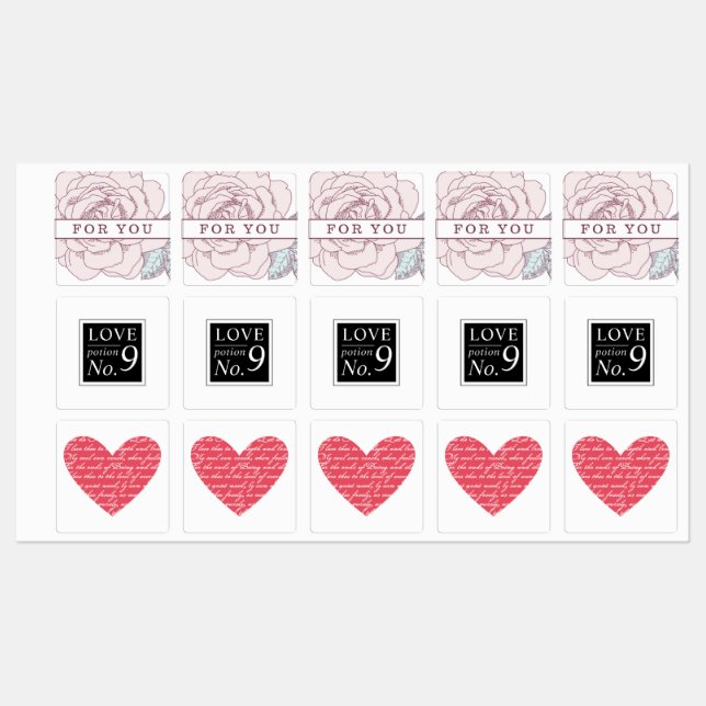 Love Essential Oil Roller Bottle Labels (Sheet)
