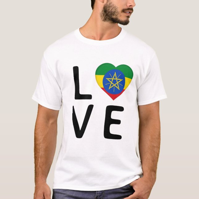 Love - Ethiopia Flag T-Shirt (Front)
