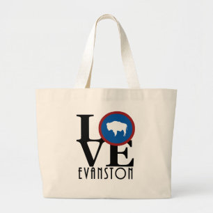 LOVE Evanston WY Large Tote Bag