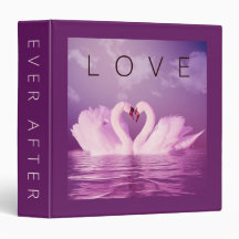 Love Ever After Swans Purple Violet Personalised
