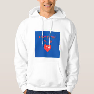 Love Every Child Heart White Pullover Hoodie