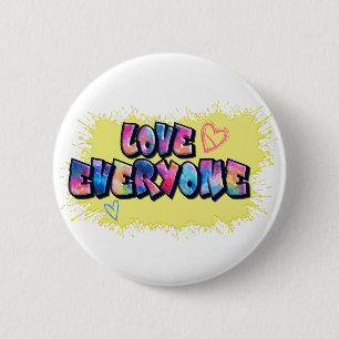 Love Everyone Colourful Design 6 Cm Round Badge