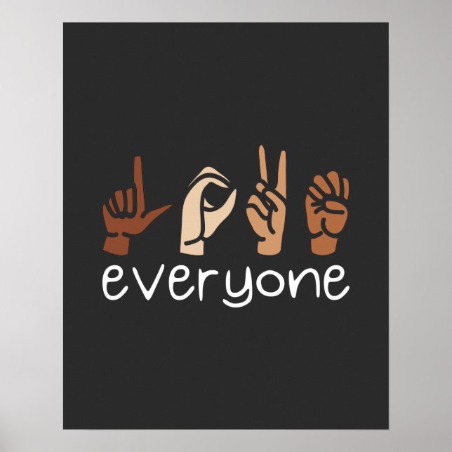 Love Everyone Hand Sign Language Melanin ASL (Front)