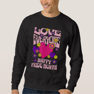 Love Everyone Happy Pride Month Gay Lesbian NB Tra Sweatshirt