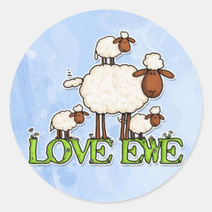 love ewe classic round sticker