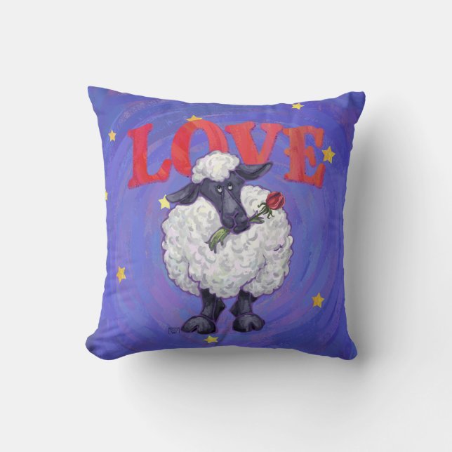 Love EWE Heads and Tails Sheep Cushion (Front)