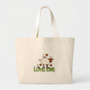love ewe txt large tote bag