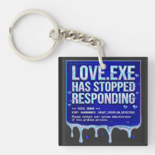 Love Exe Blue Screen Death Y2K Tech Funny Coder Pr Key Ring