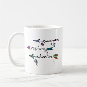 Love Explore Adventure Arrow Tribal Boho Design Coffee Mug