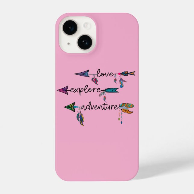 Love Explore Adventure Arrow Tribal Boho Design iPhone Case (Back)
