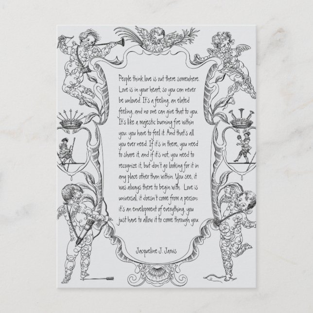 Love Expression Line Art Victorian Simple Postcard (Front)