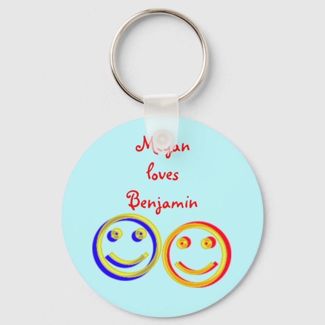 Love Faces Personalised Keychain (Front)
