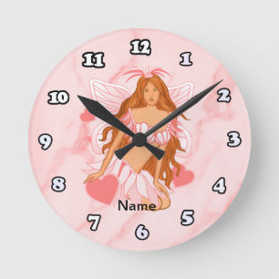 Love Fairy Round Clock