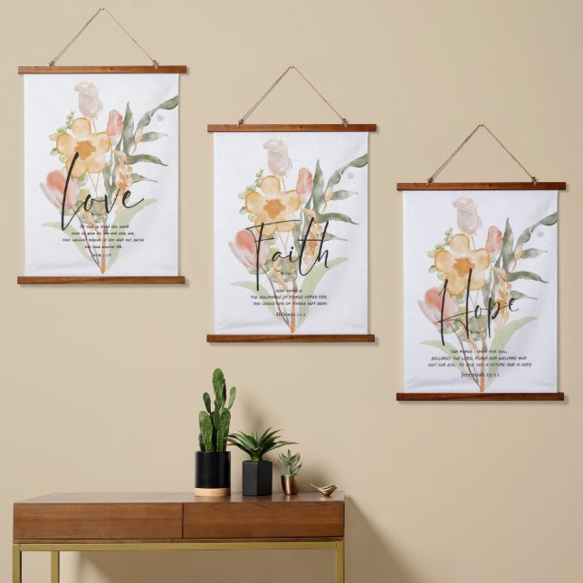 Love-Faith-Hope Hanging Tapestry (Asymmetrical)