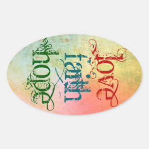 LOVE FAITH HOPE OVAL STICKER