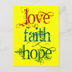LOVE FAITH HOPE POSTCARD