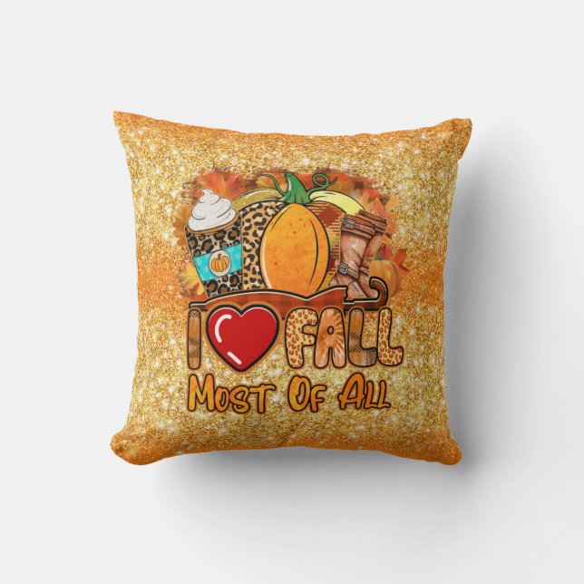 Love Fall Autumn Customise Colour Cushion (Front)