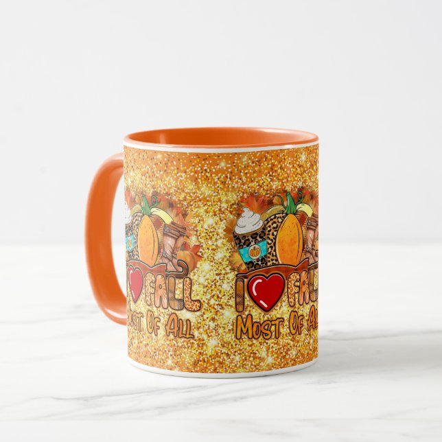Love Fall Autumn Customise Colour Mug (Front Left)