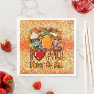 Love Fall Autumn Customise Colour Napkin
