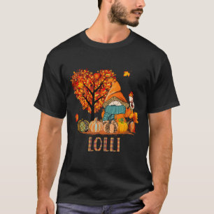 Love fall gnomes Lolli halloween pumpkin grandma T-Shirt