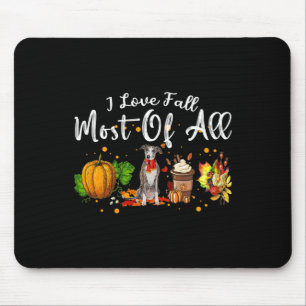 Love Fall Most Of All Pumpkin Greyhound Autumn Sea Mouse Pad