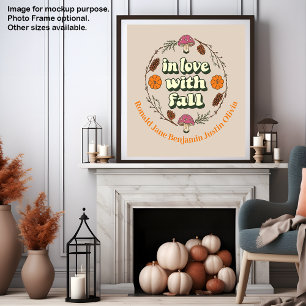 Love Fall Thanksgiving Customise Family Names Poster
