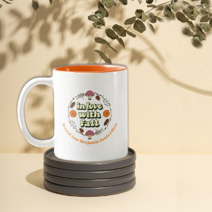 Love Fall Thanksgiving Customise Family Names Two-Tone Coffee Mug
