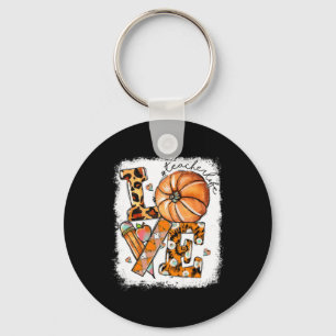 Love Fall Tie Dye Teacher Life Pumpkin Autumn Than Key Ring