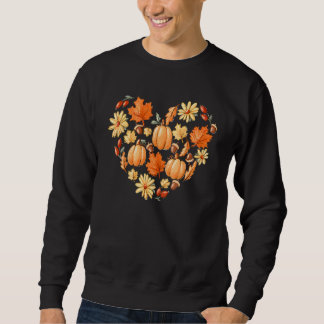 Love Fall Y'all Heart Leaves Pumpkin Vibes Peace A Sweatshirt