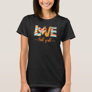 Love Fall Y'All Leopard Fall Pumpkin  Thanksgiving T-Shirt