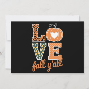 Love Fall Y'All Leopard Print Fall Thanksgiving  Holiday Card
