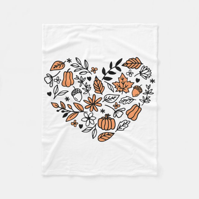 Love Fall Y'all Leopard Pumpkin Autumn Season Wome Fleece Blanket (Front)