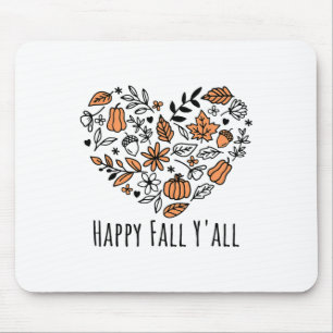Love Fall Y'all Leopard Pumpkin Autumn Season Wome Mouse Pad